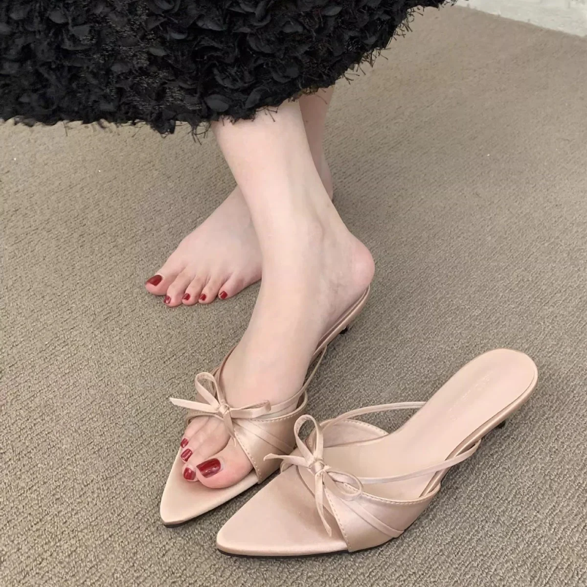 Damen elegante Sling-Sandalen mit modischem Schleifendetail und komfortabler Sohle R&B - Image 2