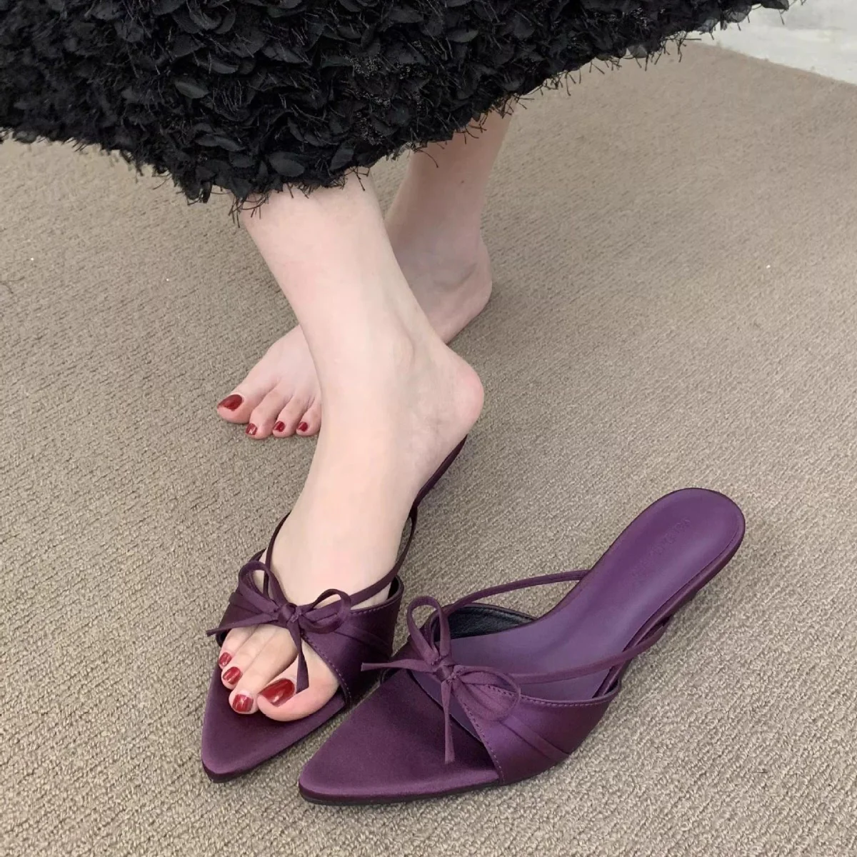 Damen elegante Sling-Sandalen mit modischem Schleifendetail und komfortabler Sohle R&B - Image 3