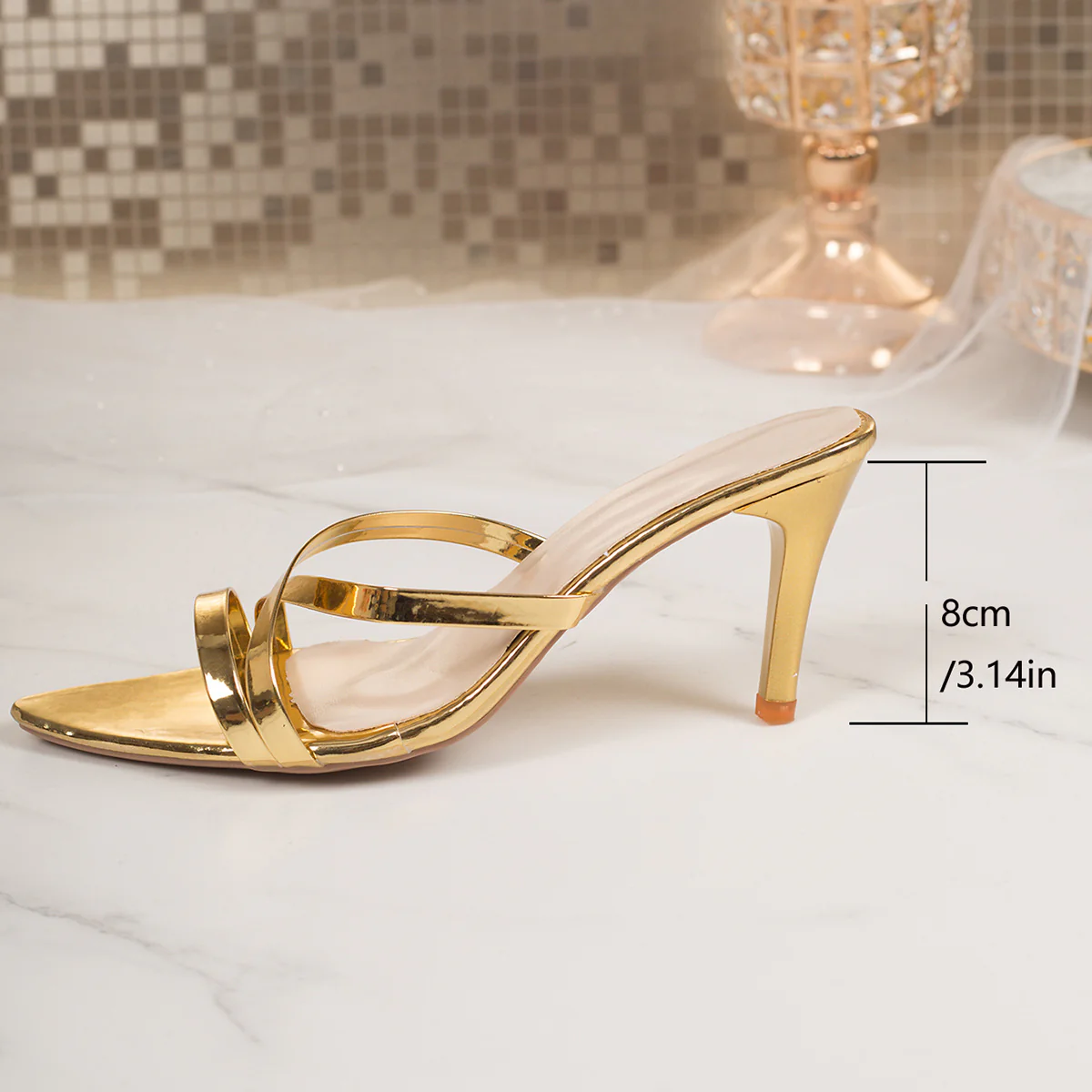 Damen Elegante Slingback-Pumps mit glänzenden Riemchen R&B - Image 8