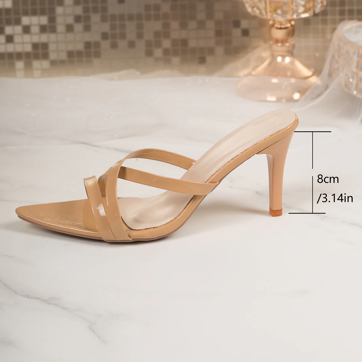 Damen Elegante Slingback-Pumps mit glänzenden Riemchen R&B - Image 9