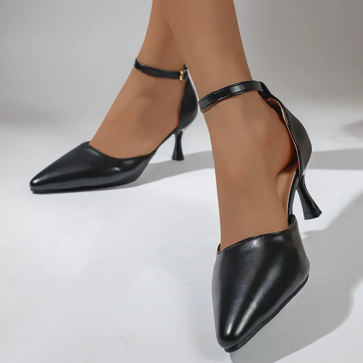 Damen elegante Slingback-Pumps mit schmalem Absatz und modischem Knöchelriemen R&B - Image 2