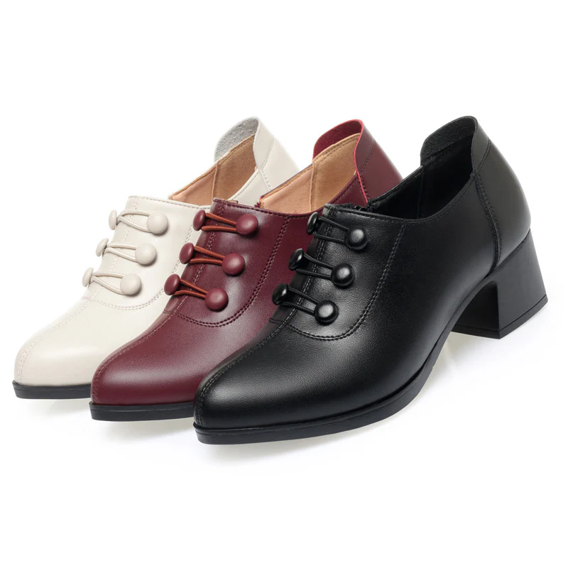 Damen elegante Slipper mit modischem Knopfdetail und komfortablem Blockabsatz R&B - Image 5