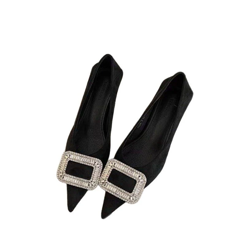 Damen elegante spitze Ballerinas mit funkelndem Schmuckdetail R&B - Image 5