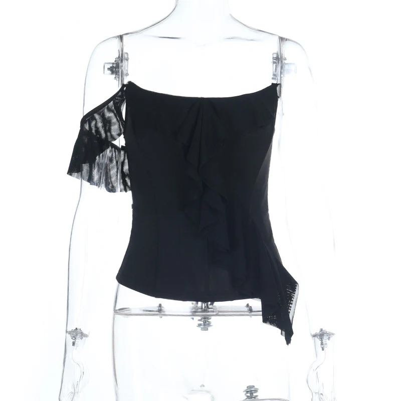 Damen elegante Spitzenbluse mit asymmetrischem Design R&B - Image 6