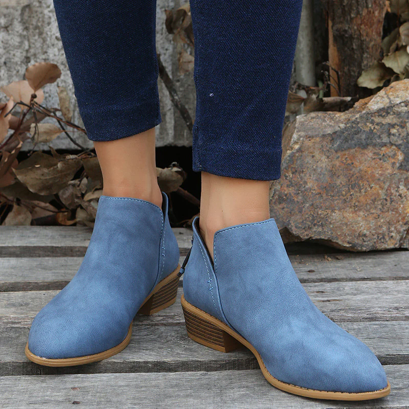 Damen elegante Stiefeletten mit modischem Reißverschluss und komfortablem Fußbett R&B - Image 13