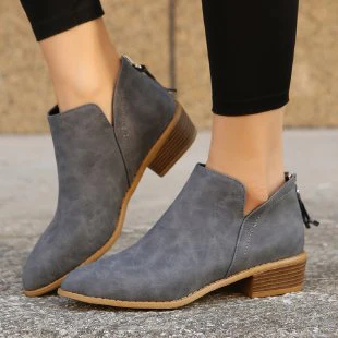Damen elegante Stiefeletten mit modischem Reißverschluss und komfortablem Fußbett R&B - Image 6