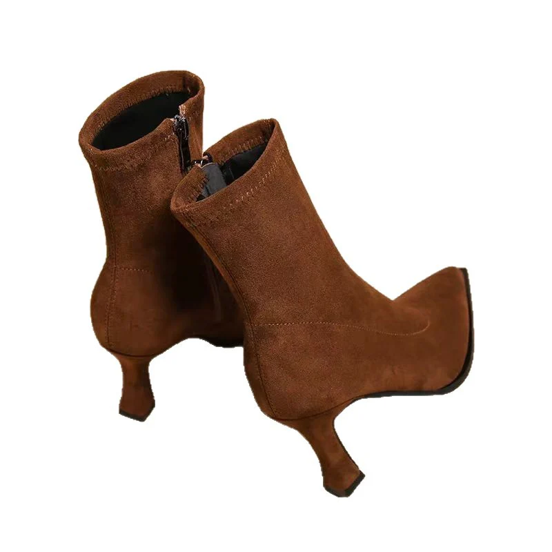 Damen Elegante Stiefeletten mit spitzem Absatz und praktischem Reißverschluss R&B - Image 5