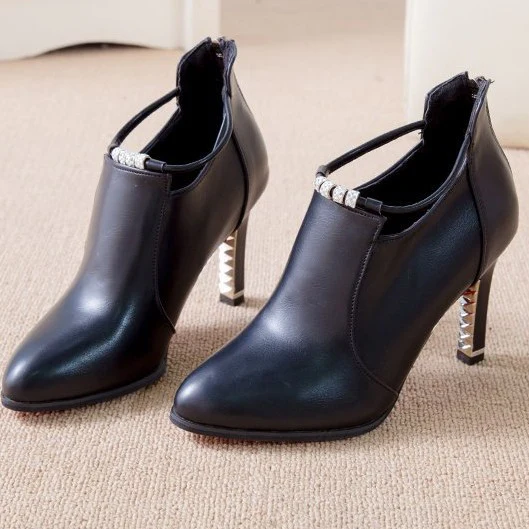 Damen Elegante Stiefeletten mit verziertem Absatz R&B - Image 4