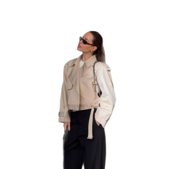 Damen elegante Trenchjacke mit innovativem Schnitt und praktischen Details R&B - Image 5