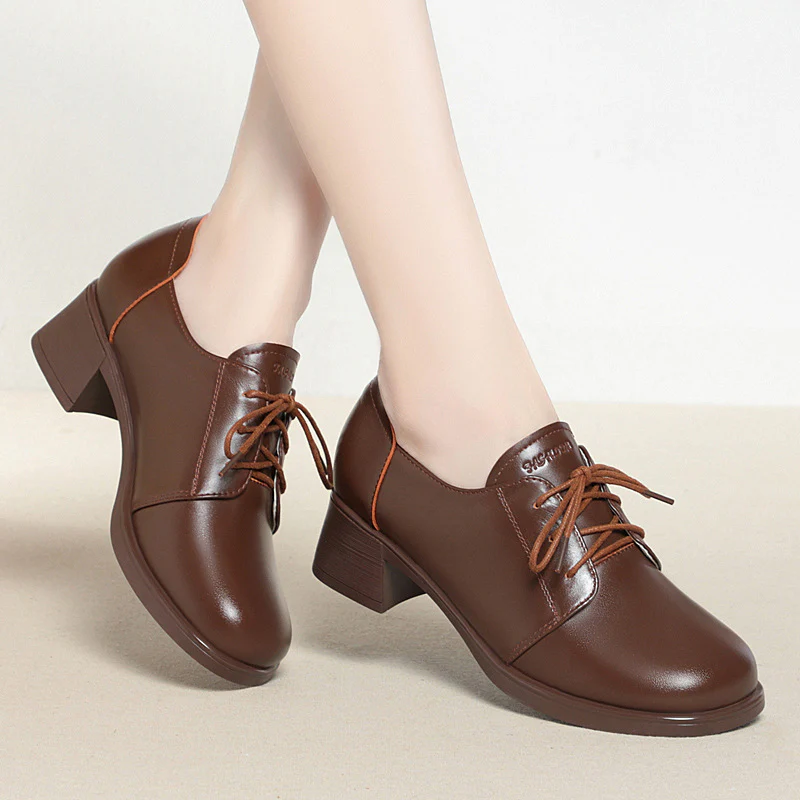 Damen Elegante und bequeme Schnürschuhe mit Blockabsatz R&B - Image 3