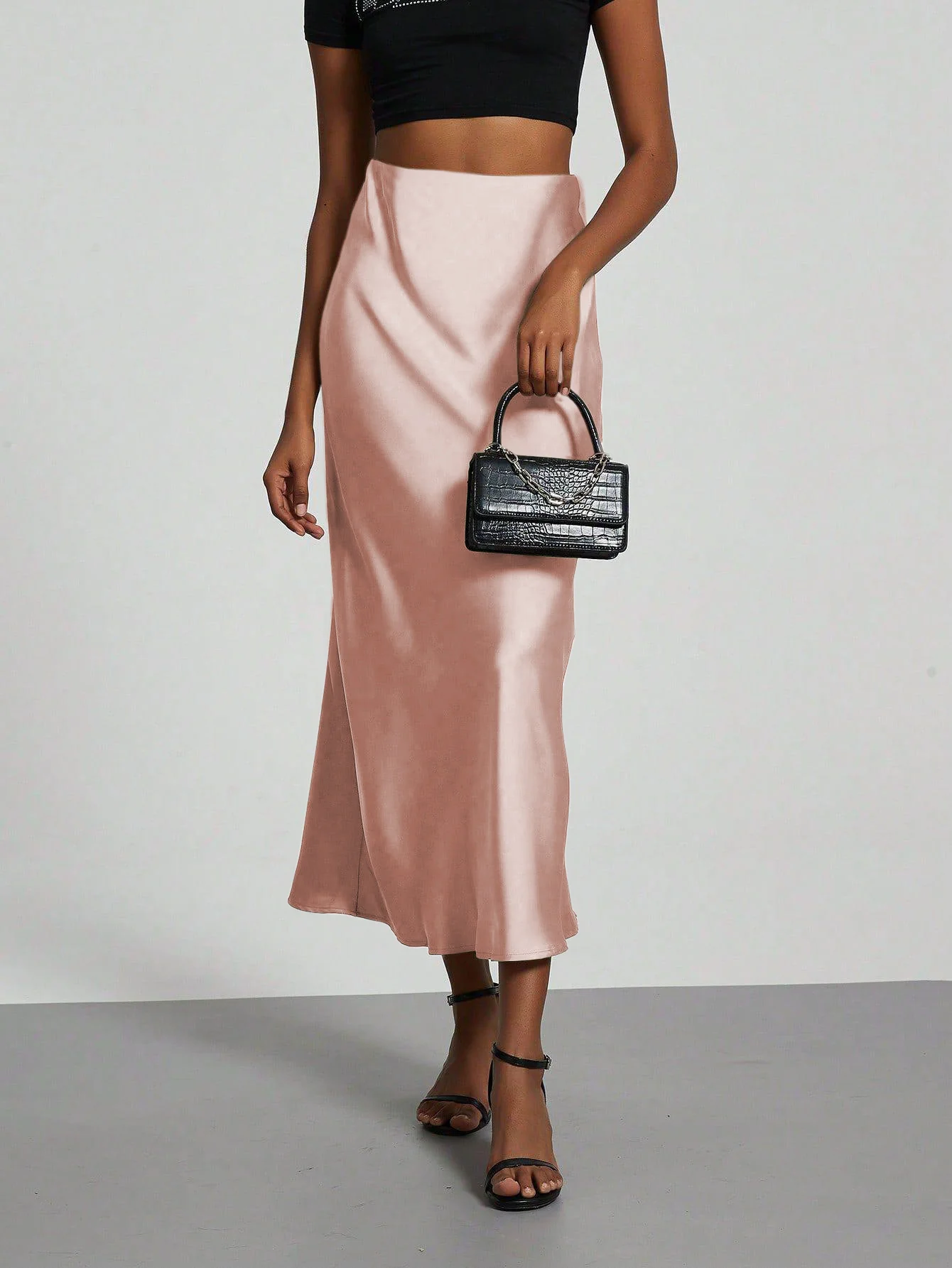 Damen Elegante und fließende Satin Maxiröcke R&B - Image 11