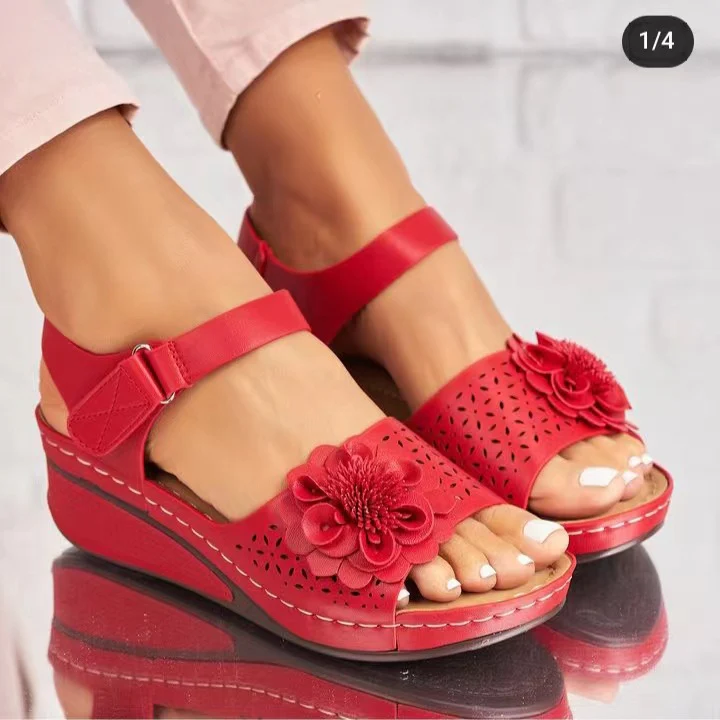 Damen elegante und komfortable Sandalen mit floralem Cut-Out-Design R&B - Image 10