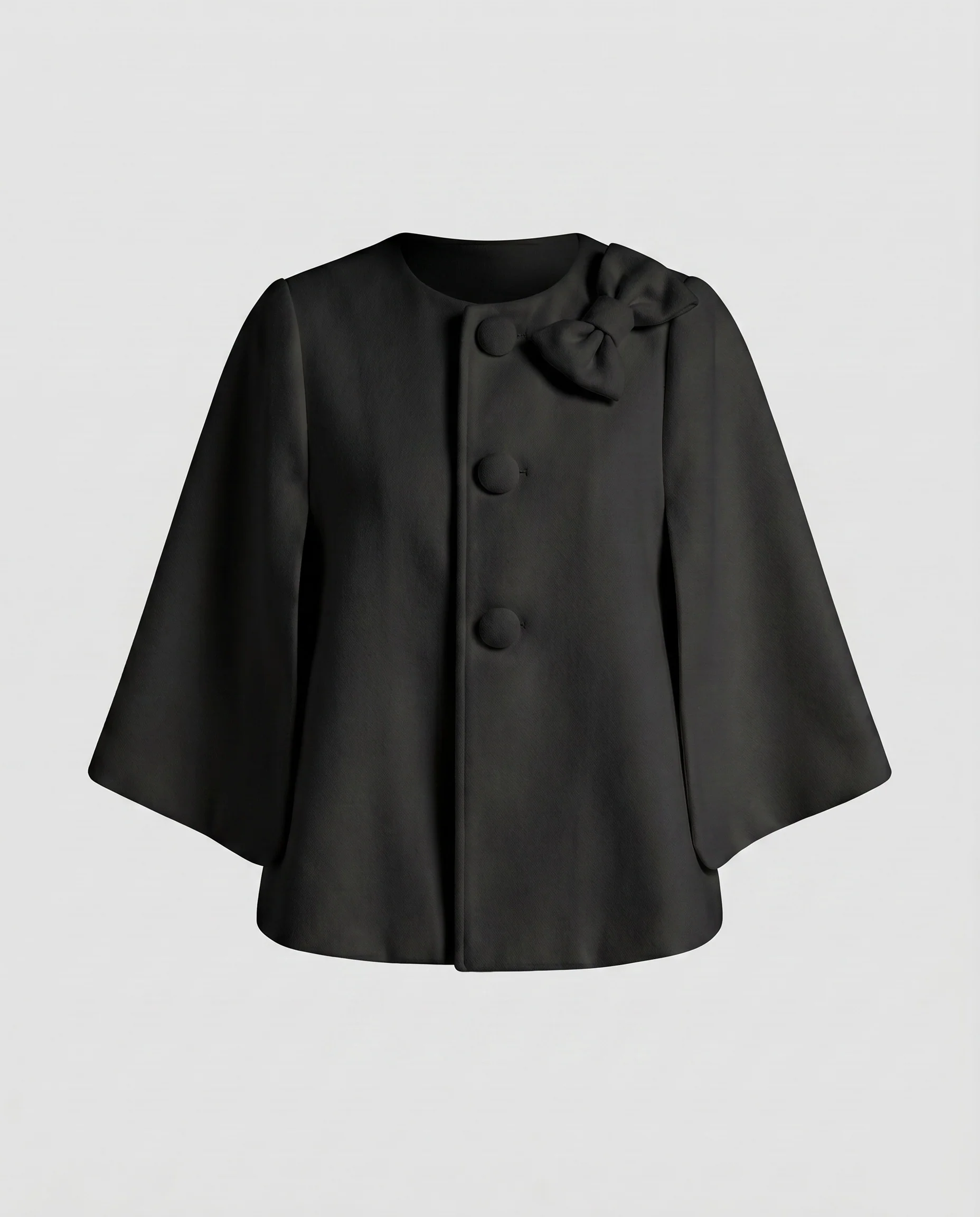 Damen elegante und luftig geschnittene Cape-Jacke mit Knopfdetails R&B - Image 6