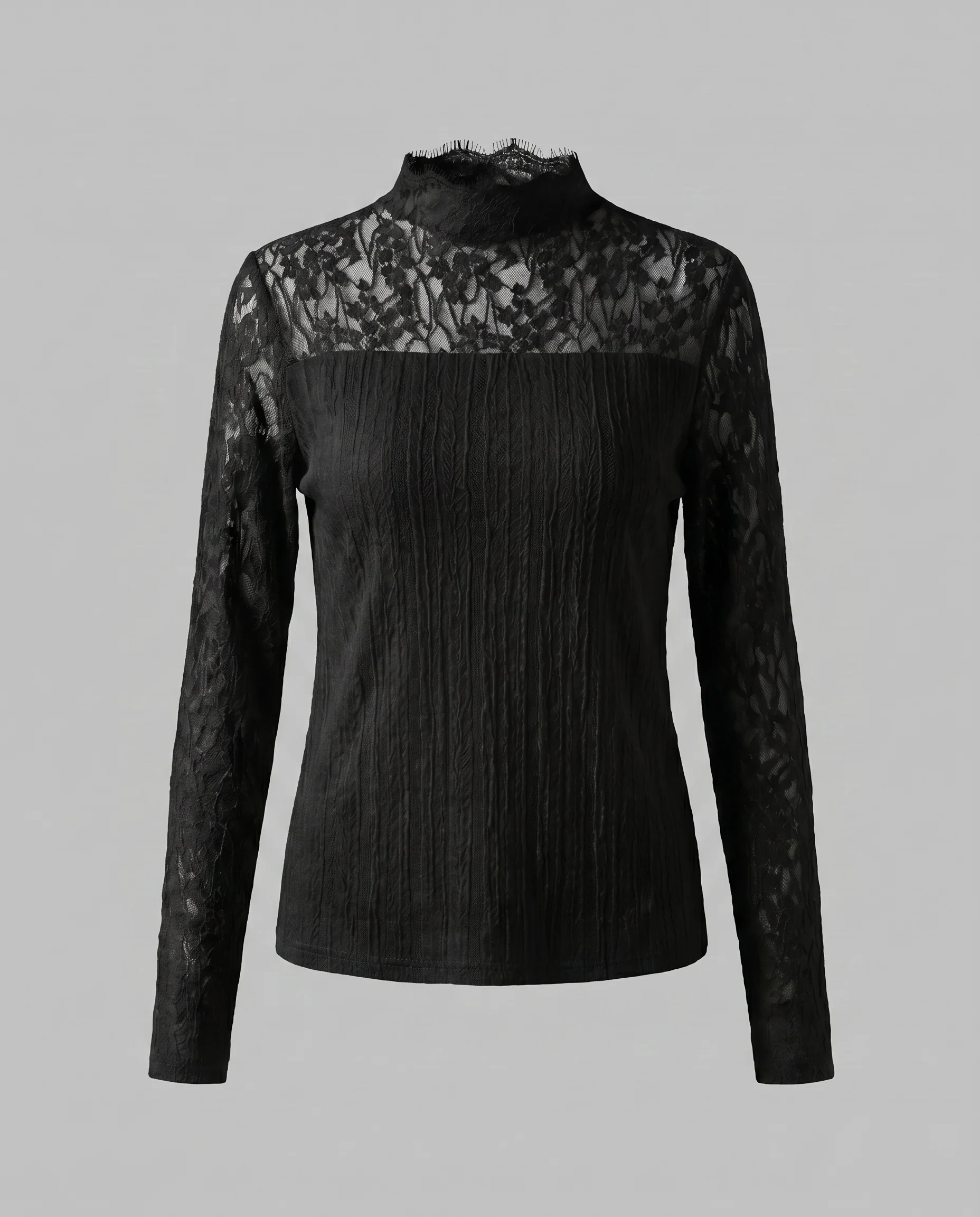 Damen Elegante und luftige Bluse mit transparentem Spitzenoberteil R&B - Image 7