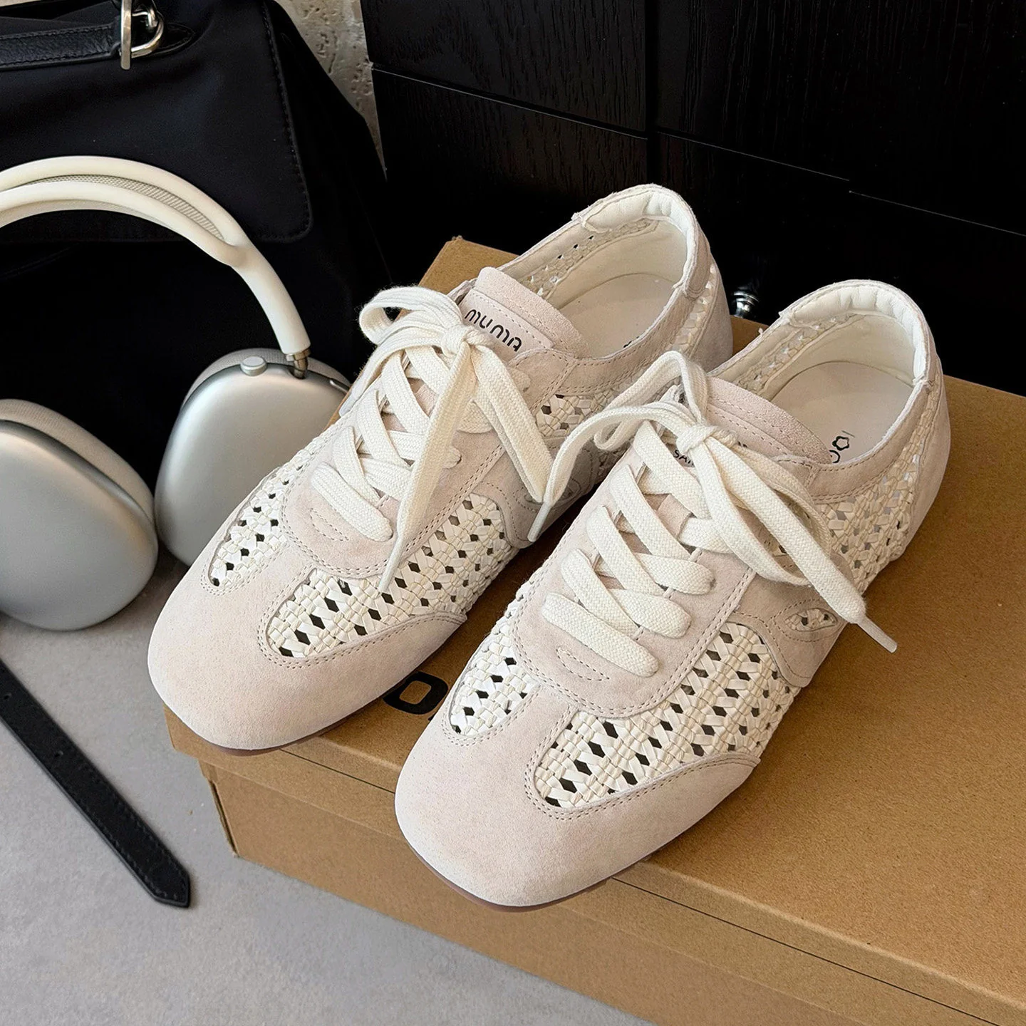Damen elegante und luftige Schnürschuhe mit handgewebtem Obermaterial R&B - Image 7