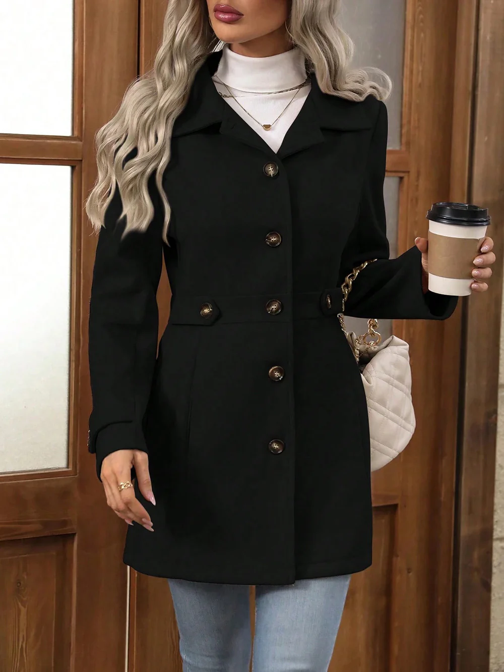 Damen Elegante und taillierte Übergangsjacke mit praktischen Taschen R&B - Image 8