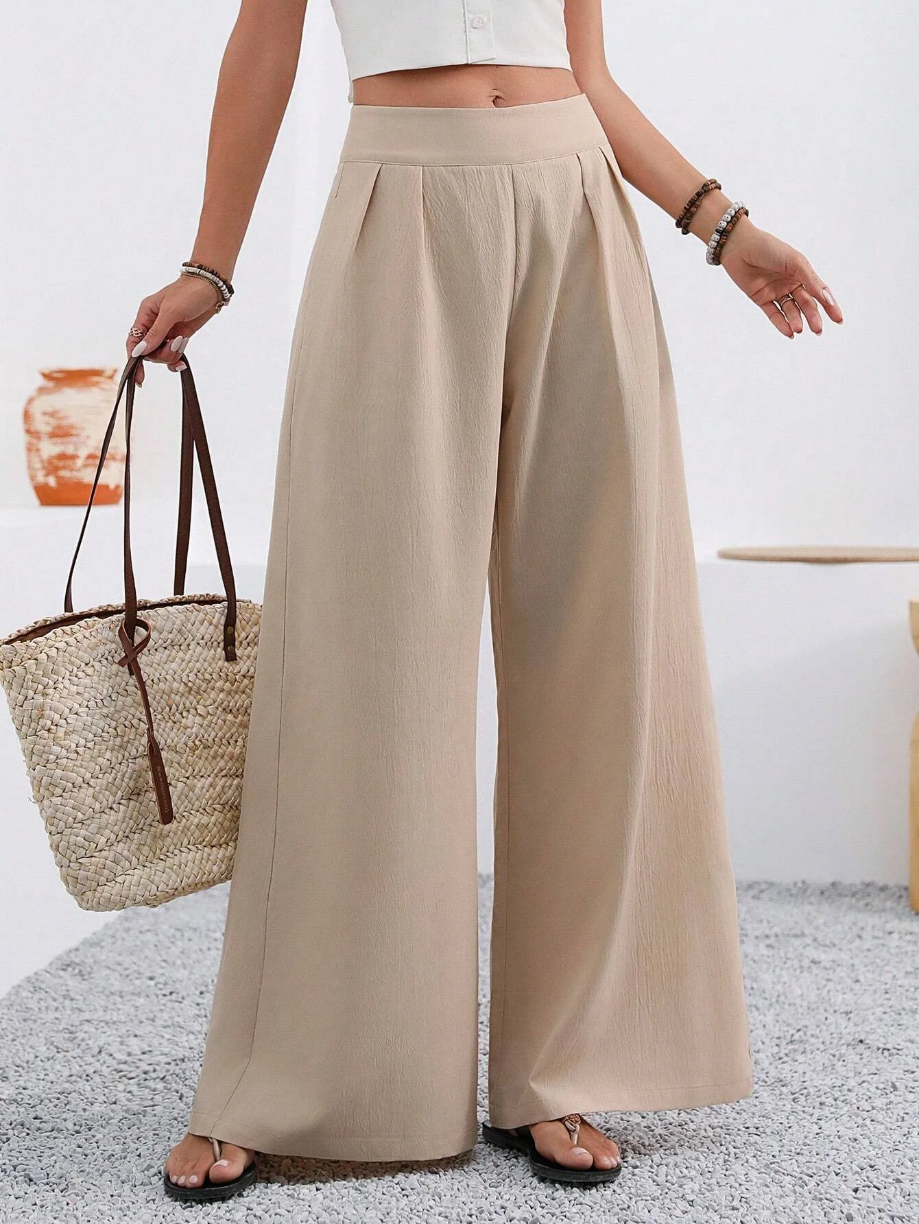 Damen Elegante und weite Bundfaltenhose R&B - Image 10