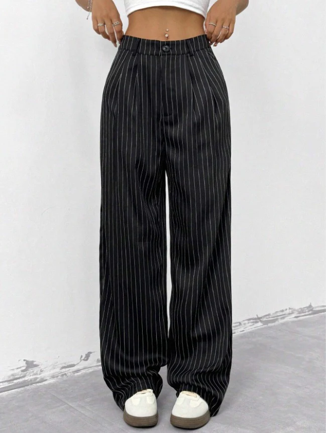 Damen Elegante und weite Stoffhose mit Streifenmuster R&B - Image 6