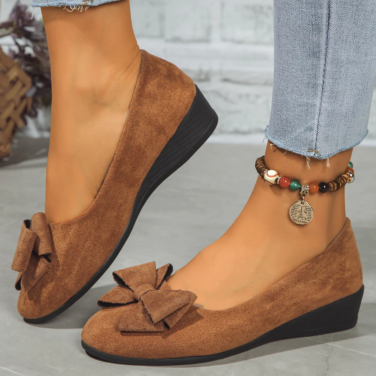 Damen elegante Wedge-Pantoletten mit bequemen Fußbett und rutschfester Sohle R&B - Image 4