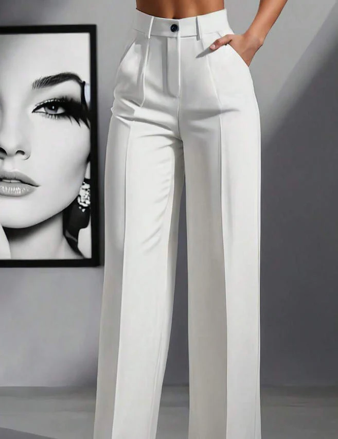Damen elegante weite Bundfaltenhose R&B - Image 6