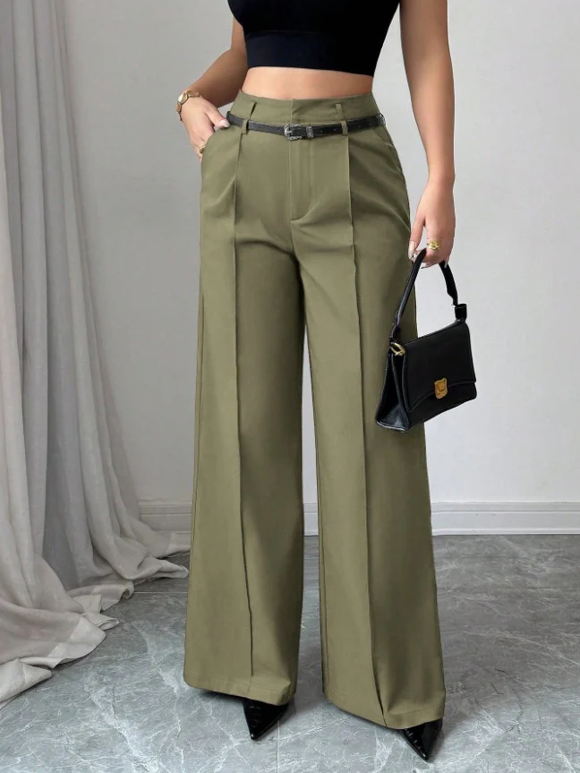 Damen elegante weite Hose mit Bindegürtel R&B - Image 10