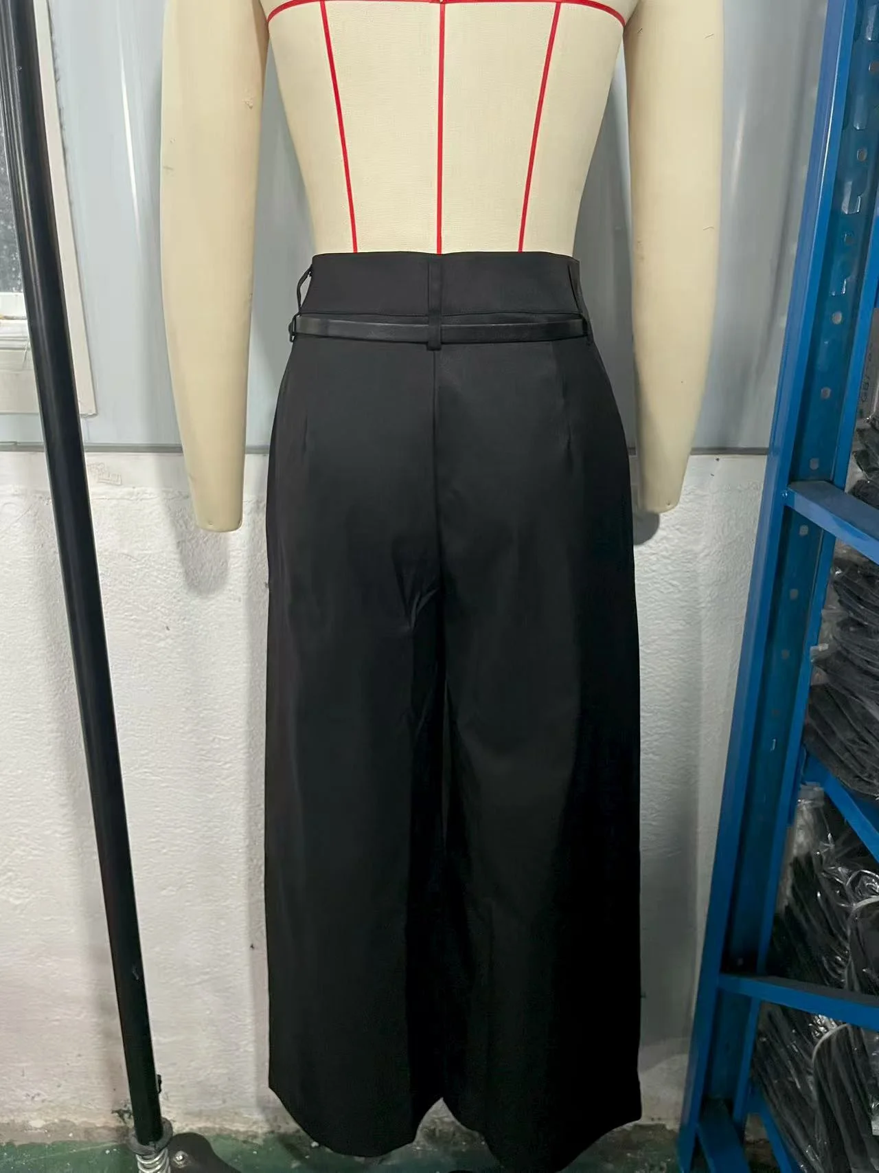 Damen elegante weite Hose mit Bindegürtel R&B - Image 11