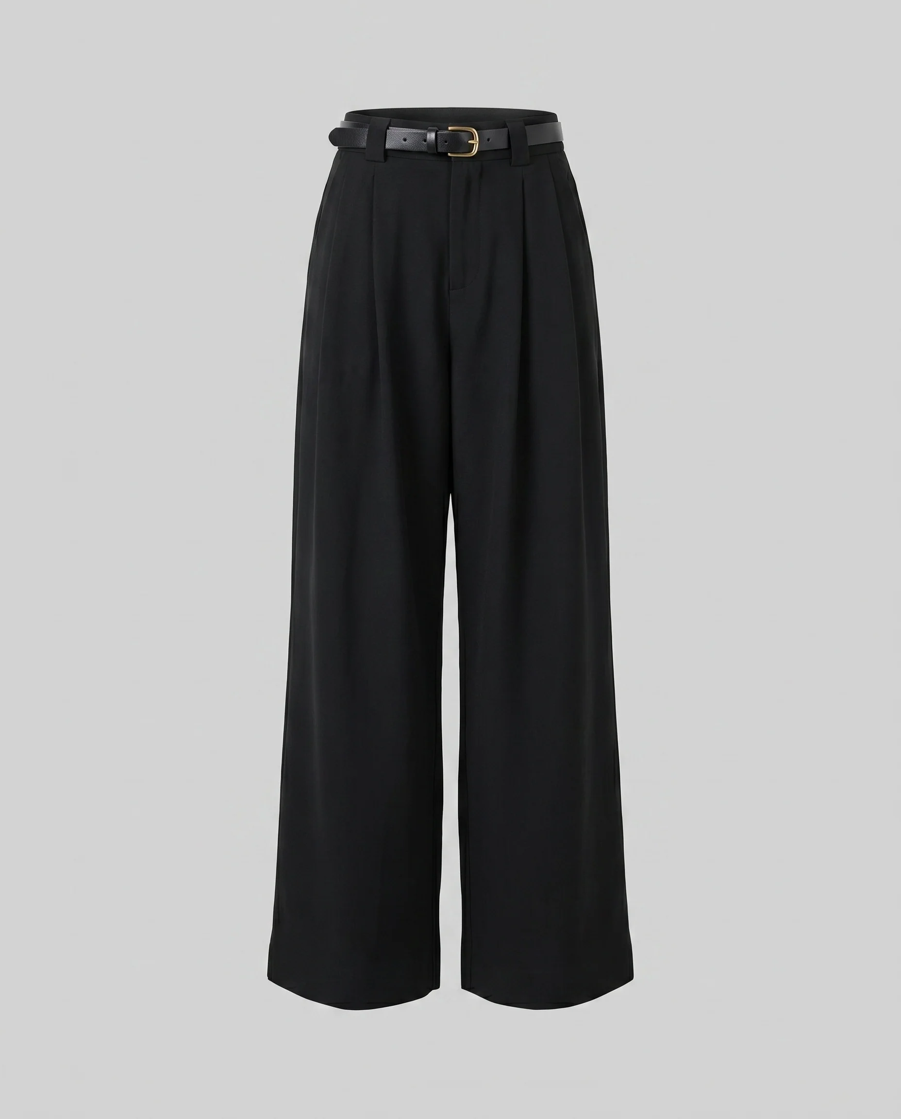 Damen elegante weite Leinenhose mit hochtailliertem Schnitt - Image 5