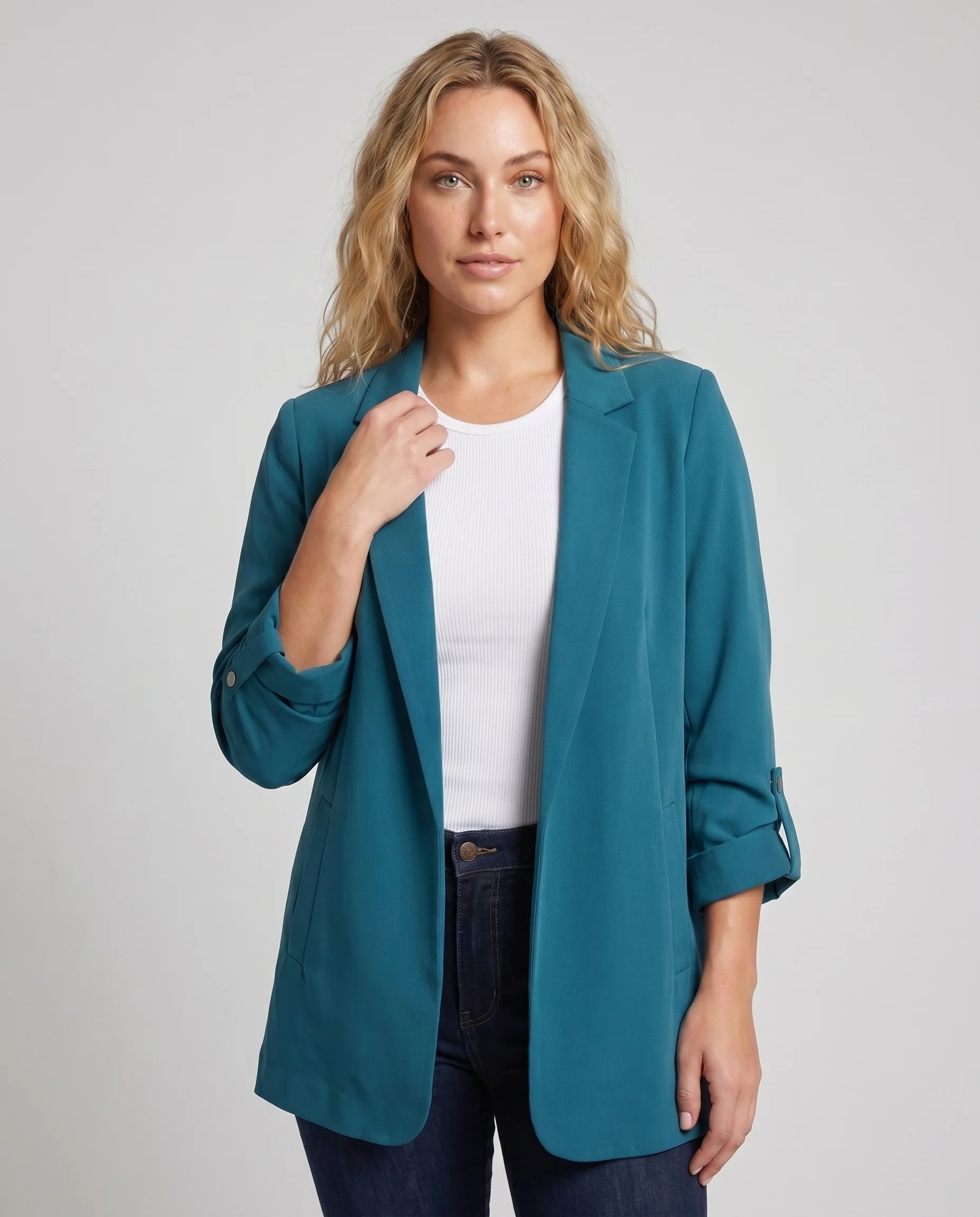 Damen Eleganter Blazer mit seidigem Finish und lockerer Passform R&B - Image 2
