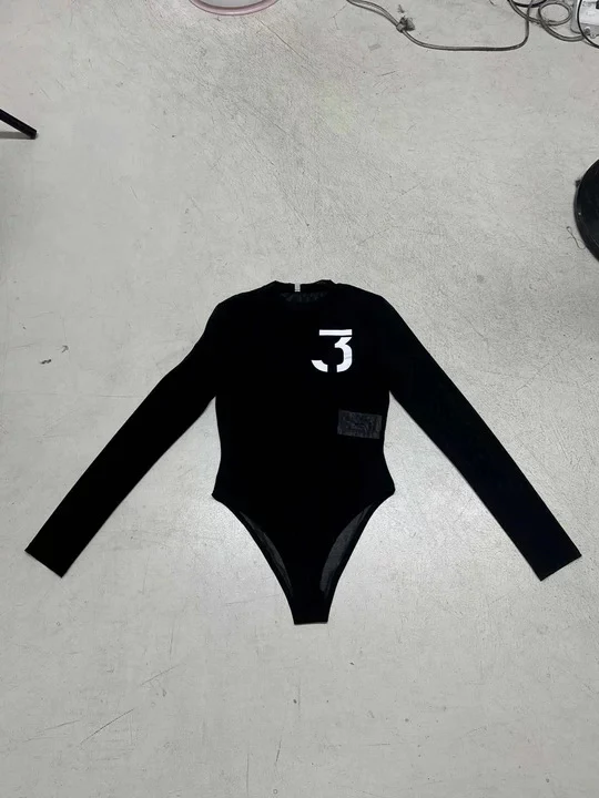 Damen eleganter Body mit transparenten Akzenten und Langarm R&B - Image 8
