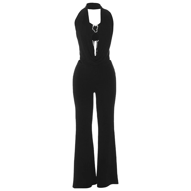 Damen Eleganter Jumpsuit mit anpassbarem Ausschnitt und schickem Gürtel R&B - Image 7