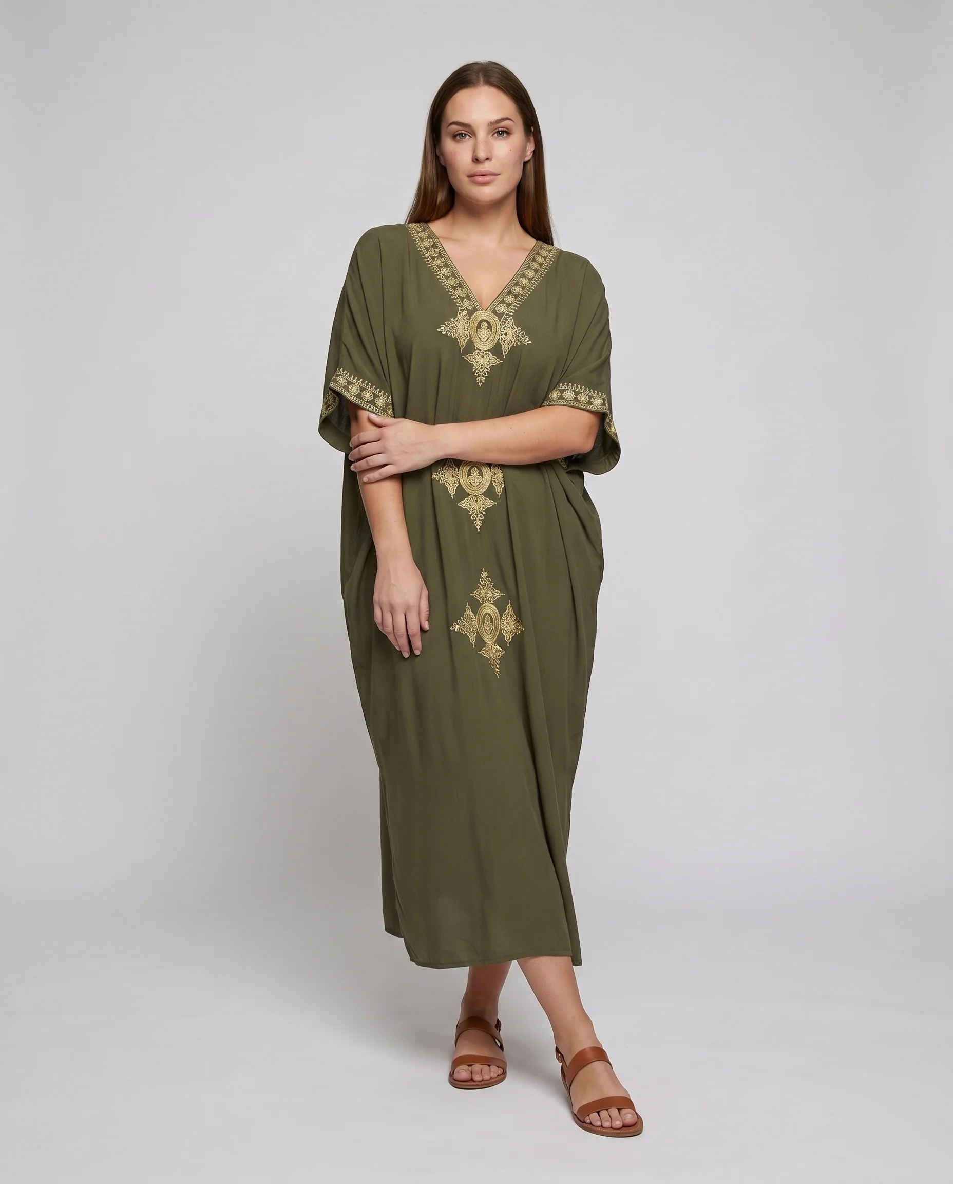 Damen eleganter Kaftan mit filigraner Bestickung R&B