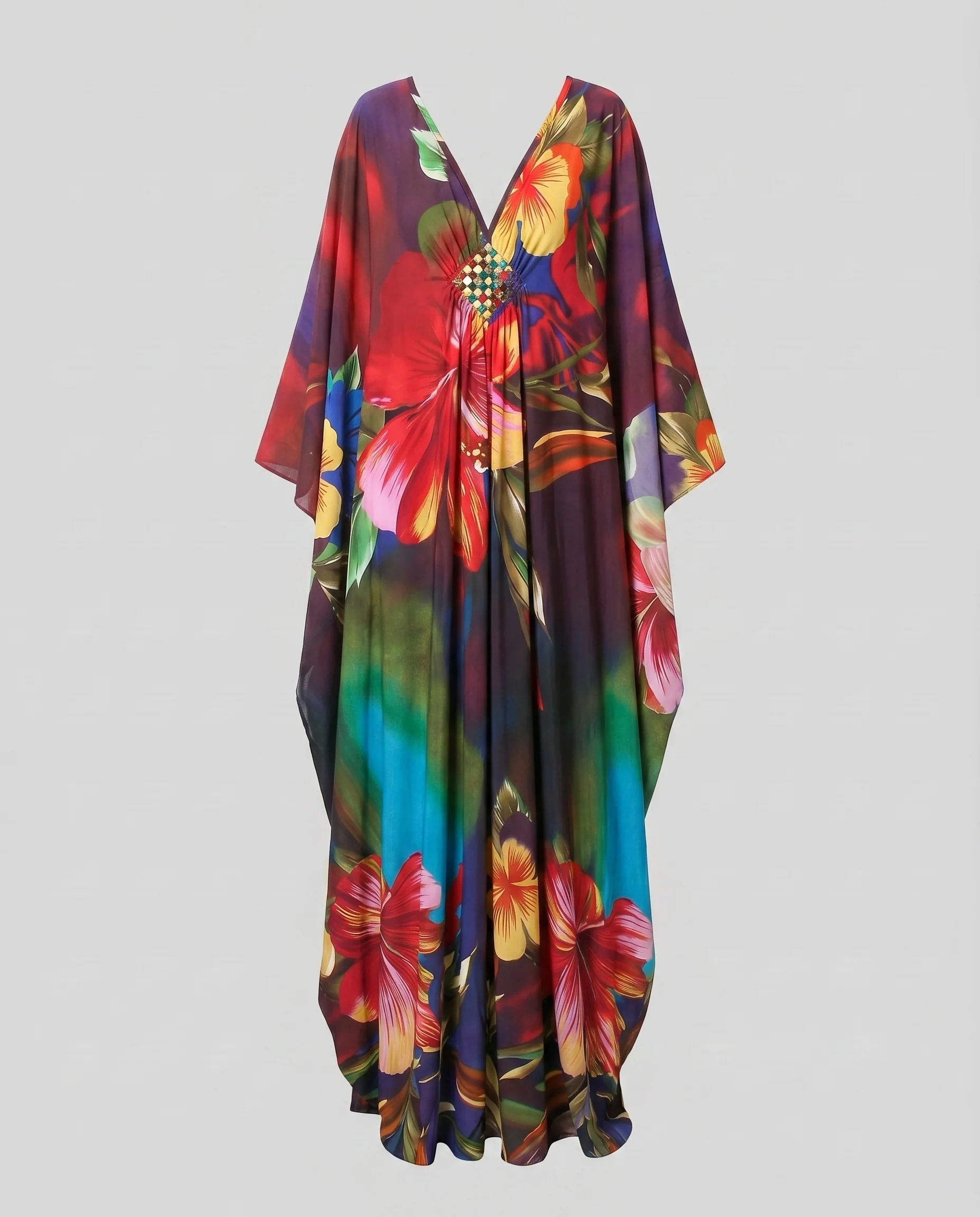 Damen eleganter Kaftan mit kunstvollem Federdesign R&B - Image 10