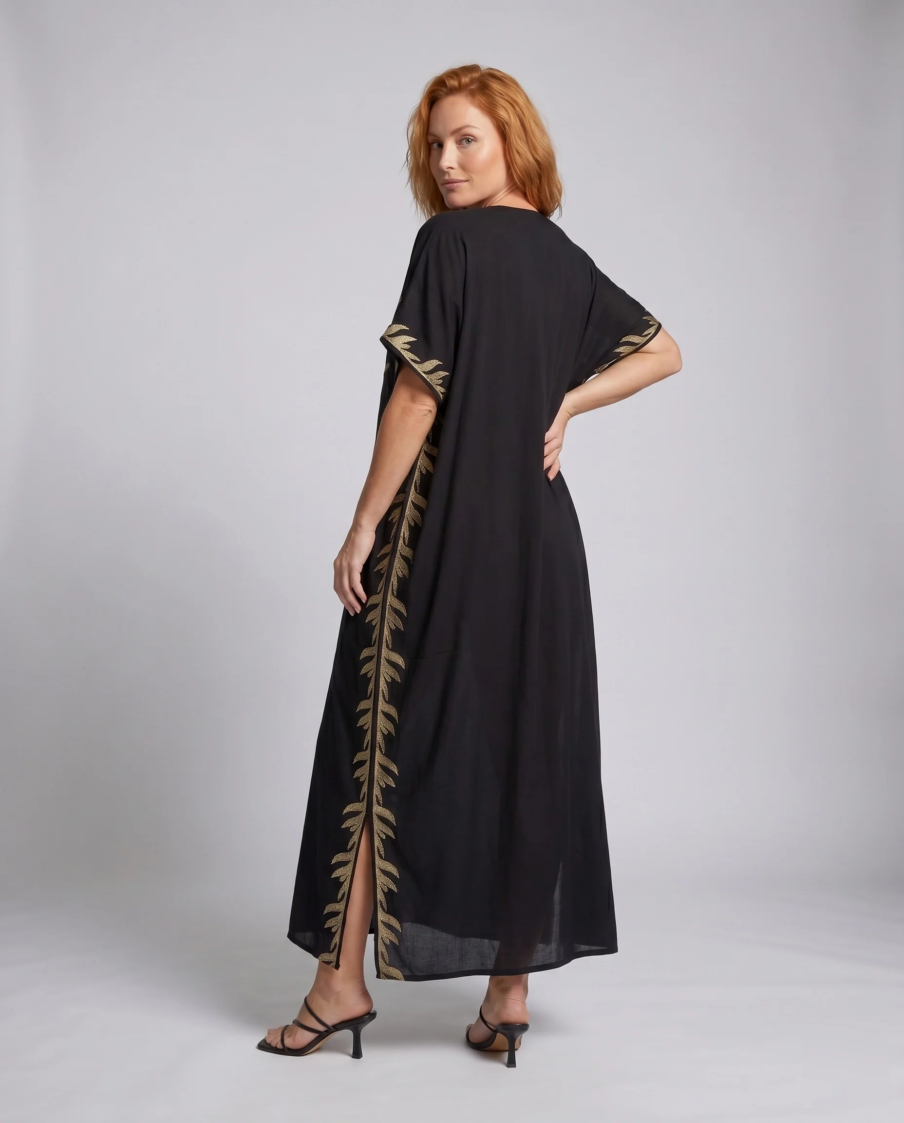 Damen Eleganter Kaftan mit kunstvollen Goldstickereien R&B - Image 3