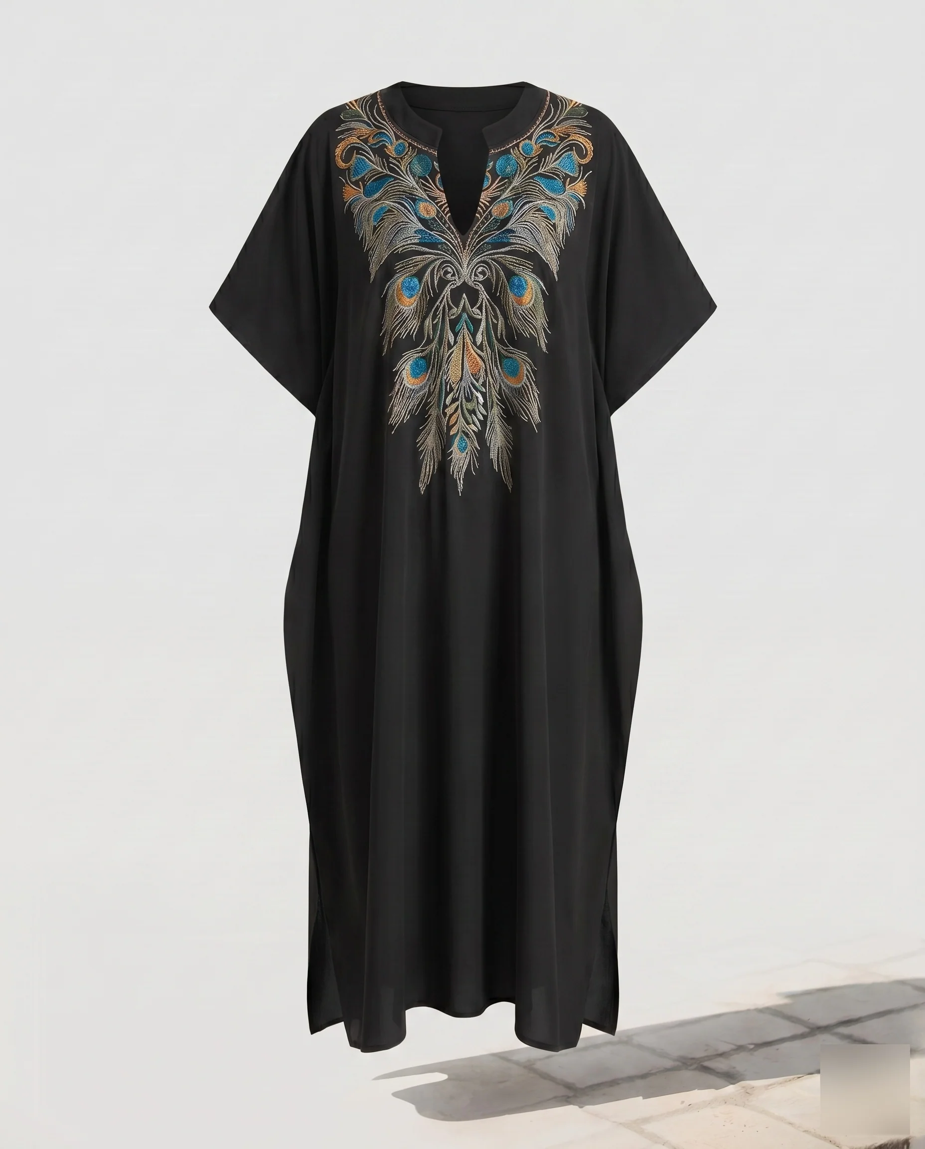 Damen Eleganter Kaftan mit kunstvoller Goldstickerei R&B - Image 10