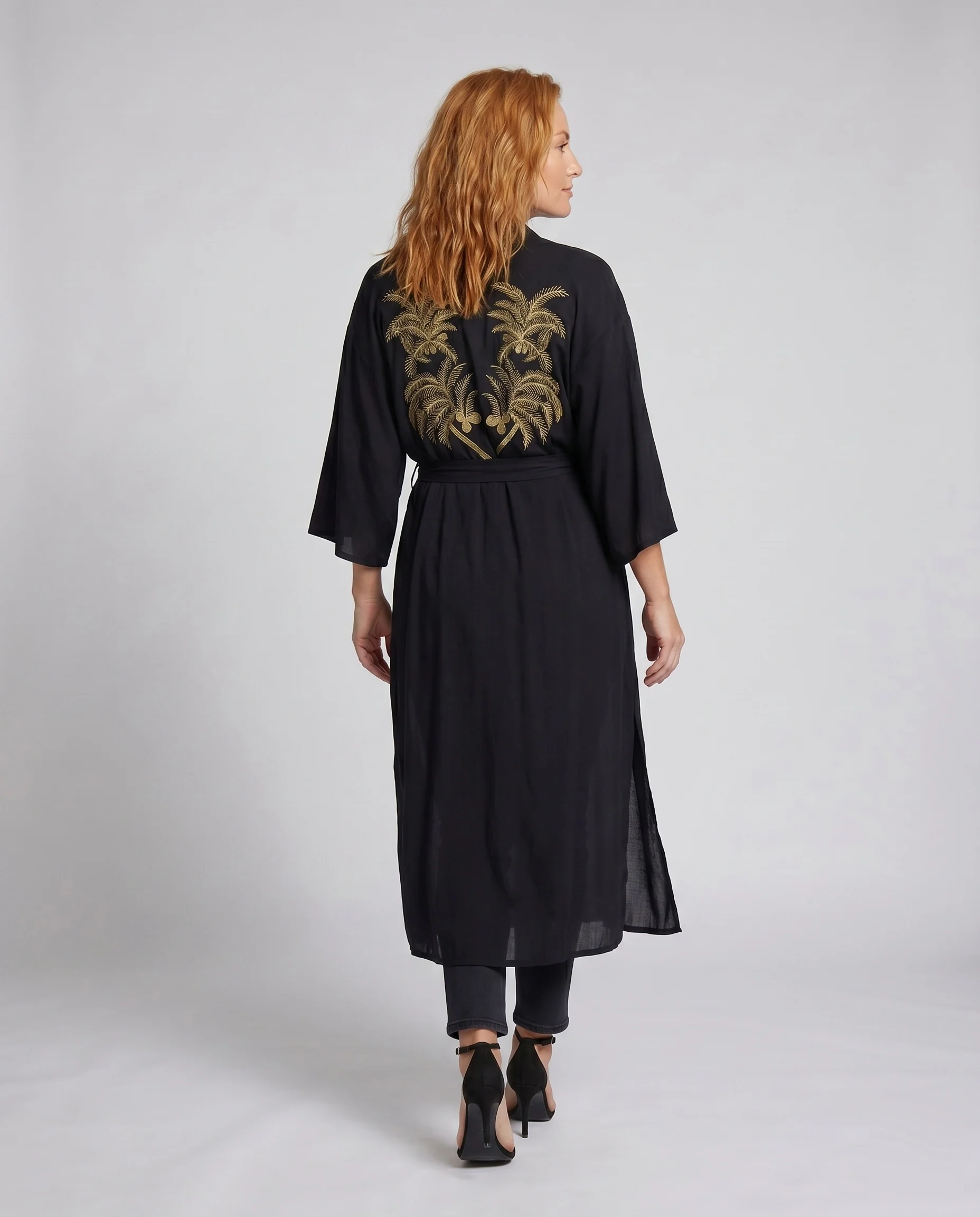 Damen Eleganter Kimono mit floralen Stickereien R&B - Image 3