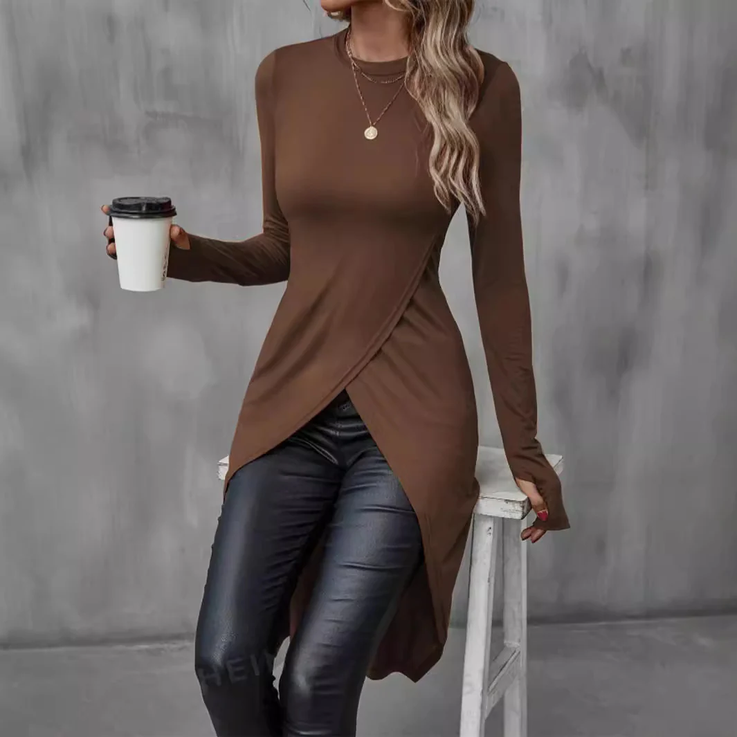 Damen eleganter Longsleeve mit raffinierter Wickeloptik R&B - Image 6