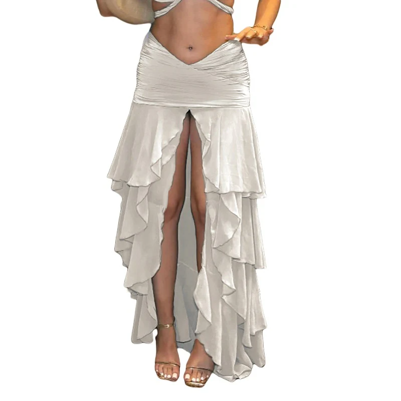 Damen eleganter Maxi-Rock mit voluminösen Rüschendetails R&B - Image 5