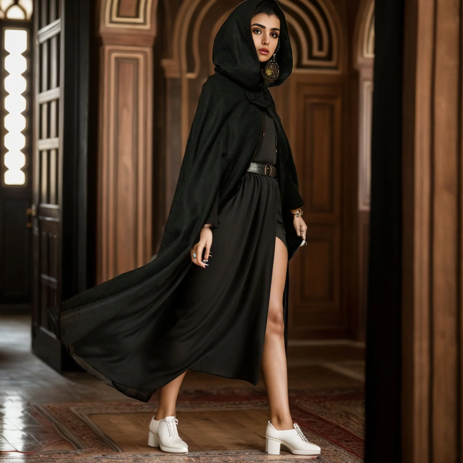 Damen eleganter Maxikleid-Mantel mit schwingendem Schnitt und einzigartigem Design R&B - Image 5