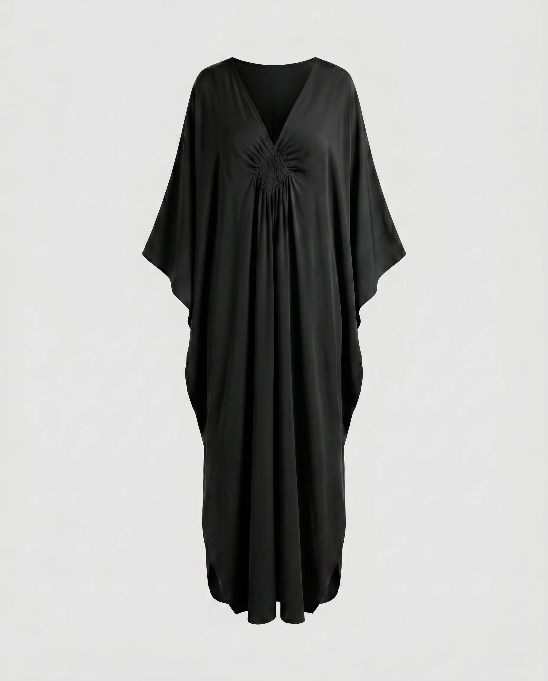 Damen eleganter Maxikleid mit tiefem V-Ausschnitt und seitlichen Schlitzen R&B - Image 6