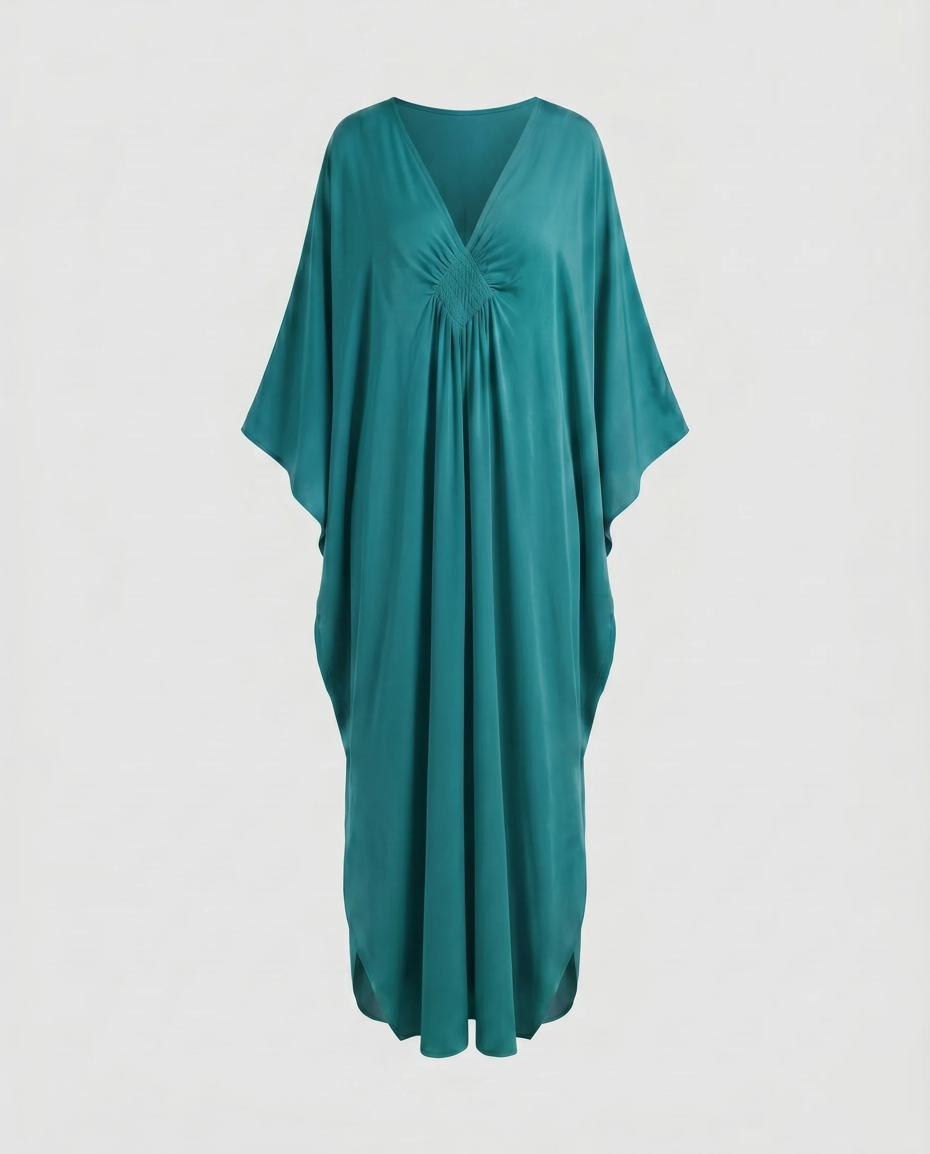 Damen eleganter Maxikleid mit tiefem V-Ausschnitt und seitlichen Schlitzen R&B - Image 8