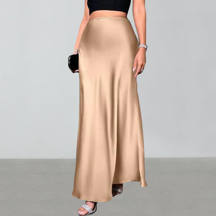 Damen Eleganter Maxirock mit schwingendem Schnitt und hohem Bund R&B - Image 3