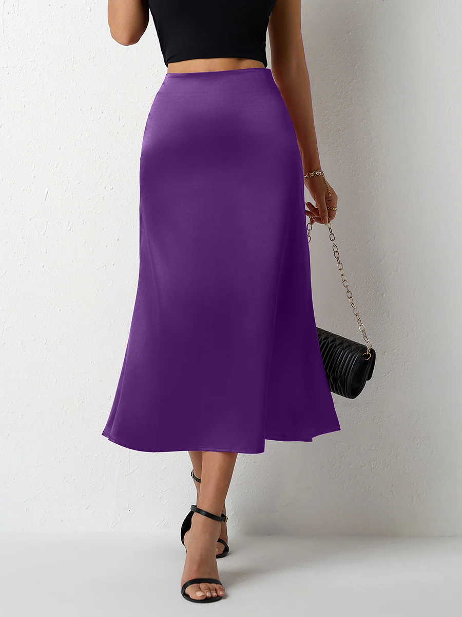 Damen eleganter Midirock aus schimmerndem Stoff mit figurschmeichelndem Schnitt R&B - Image 21
