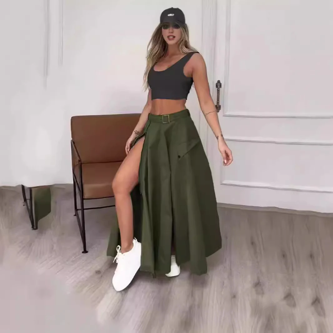Damen Eleganter Rock mit hohe Taille und seitlichem Schlitze R&B - Image 6