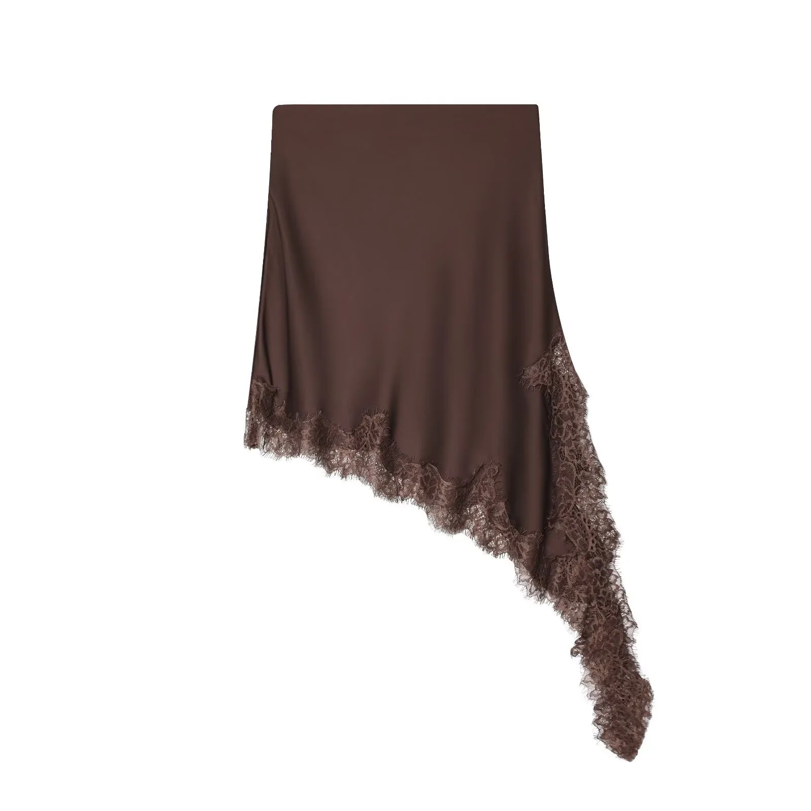 Damen eleganter samtiger Wickelrock mit kunstvoller Spitzenverzierung R&B - Image 5