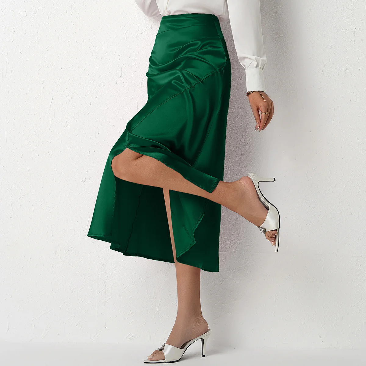 Damen Eleganter Schnitt Maxirock mit hohem Schlitz R&B