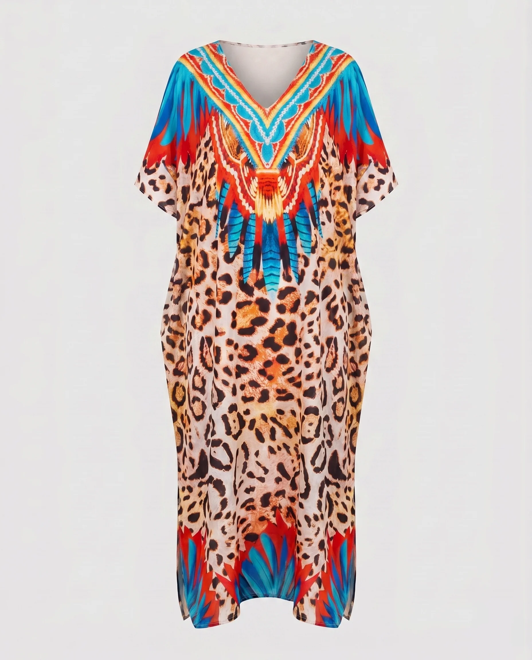 Damen eleganter Strandkaftan mit kunstvollem Tiermotiv R&B - Image 6