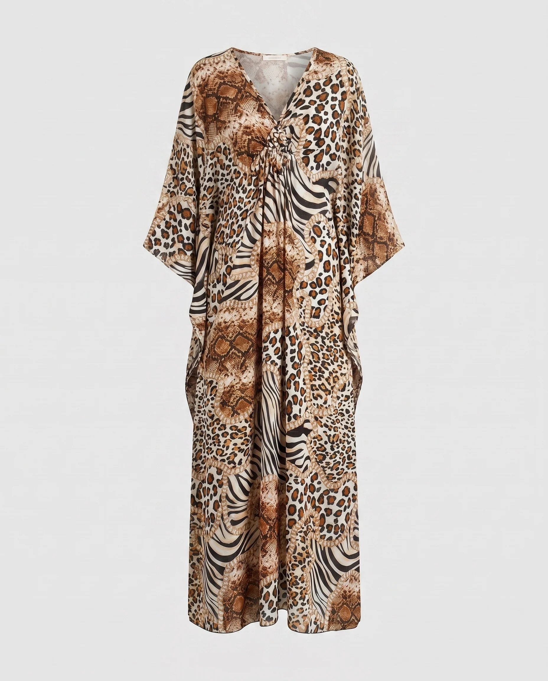 Damen eleganter Strandkleid mit tiefem V-Ausschnitt und innovativem Animal-Print R&B - Image 10