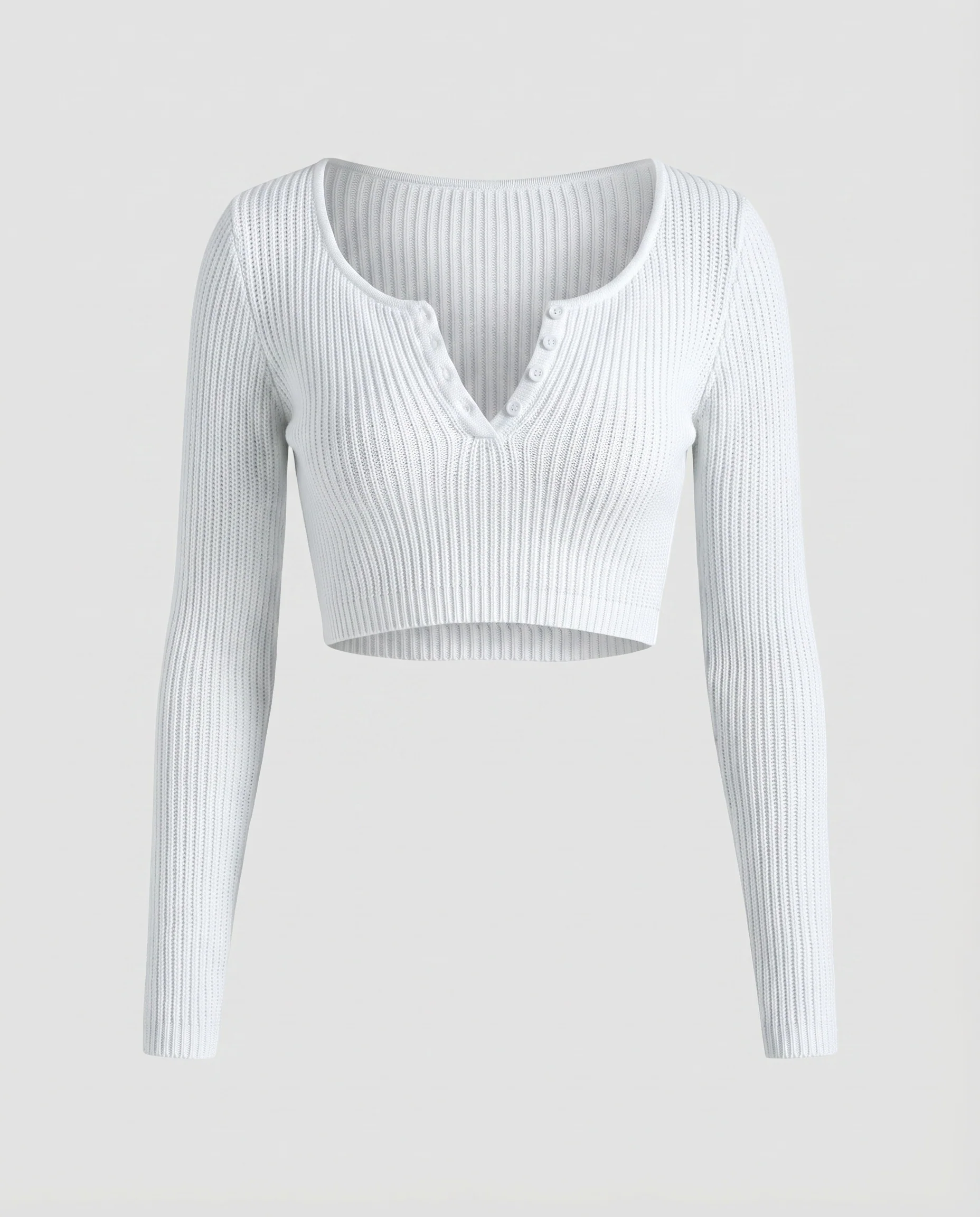 Damen Eleganter und bequemer, feinstrickiger Cropped Pullover mit V-Ausschnitt - Image 5