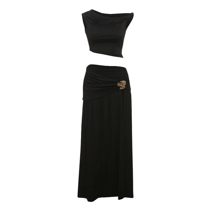 Damen Elegantes 2-teiliges Ensemble mit figurbetontem Oberteil und fließendem Rock R&B - Image 6
