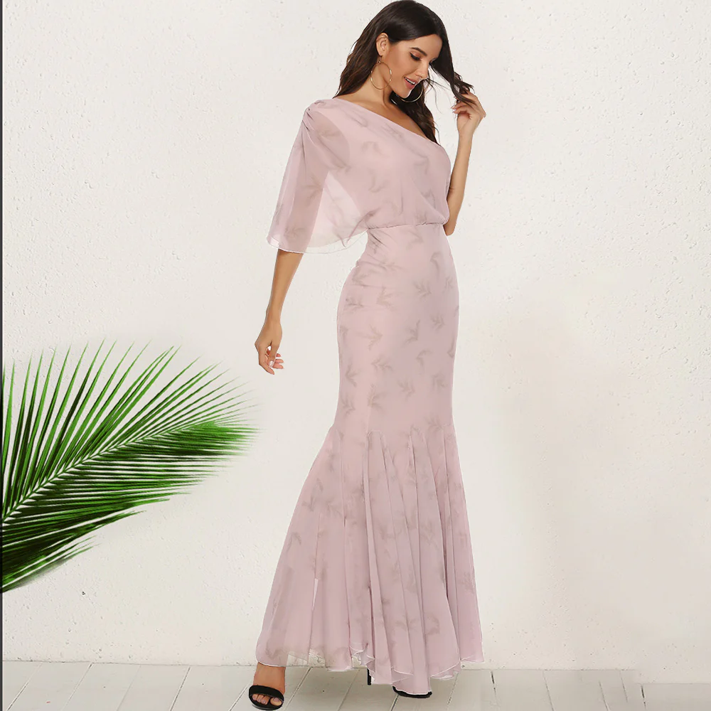 Damen Elegantes Abendkleid mit asymmetrischem Schnitt und schwingendem Saum R&B - Image 3